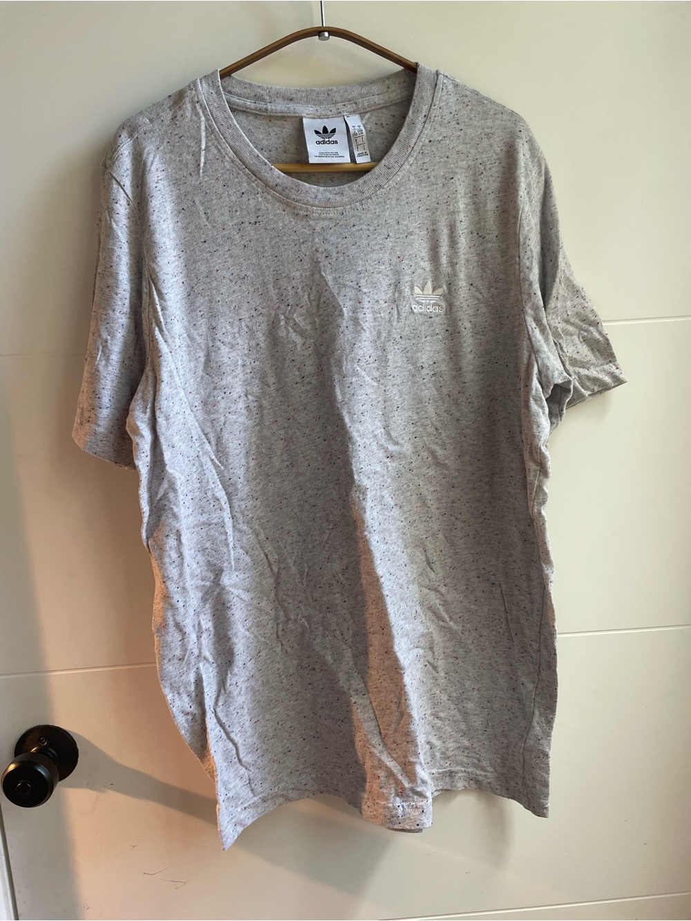 Adidas Men’s Grey Speckled Crewneck T-Shirt